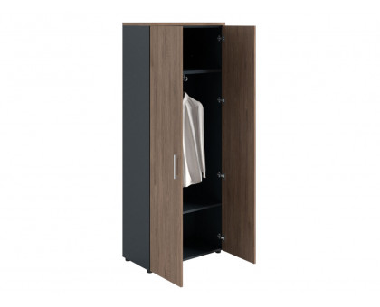 Шкаф NW 2080L: Стильный гардероб в темном орехе/антраците